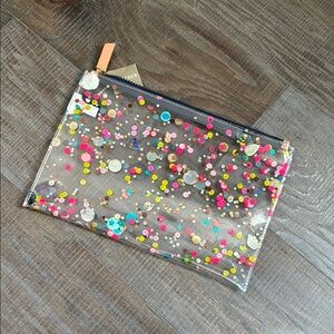 JCREW Large Clear Sequin Pouch (11in x 7.5in)